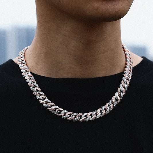 Iced Out Gold Plated Chain - 10mm Full Micro Pave -  VVS Moissanite Diamond Miami Cuban Link
