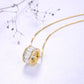 14K gold cubic zirconia round pendant necklace