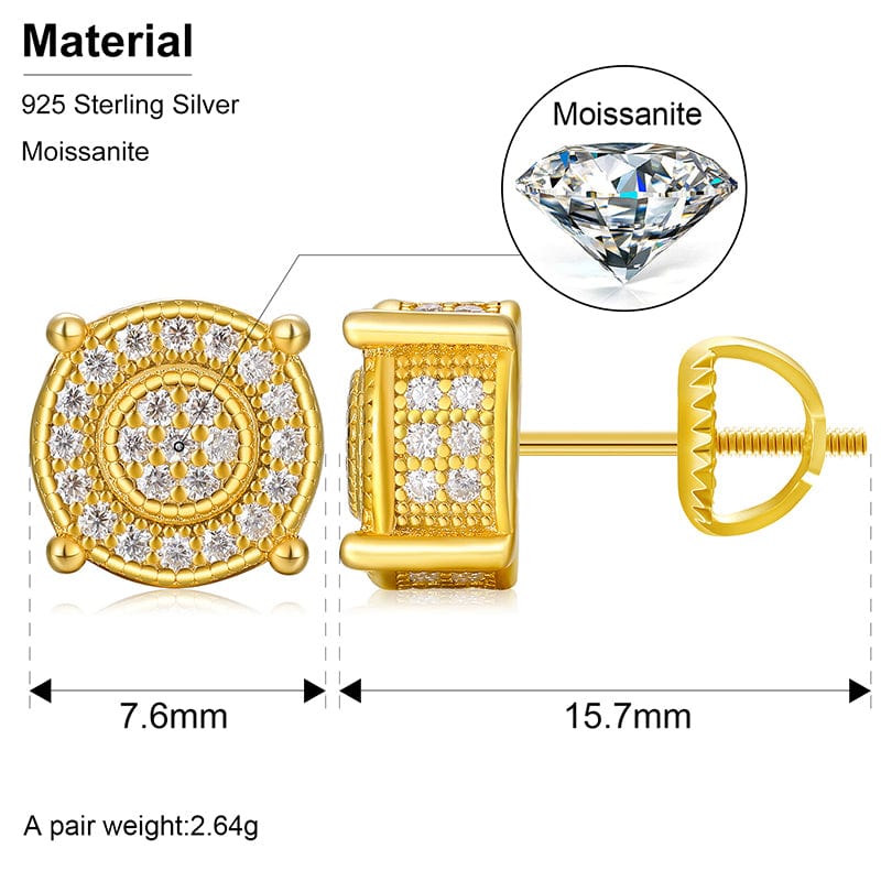 moissanite stud earrings gold
