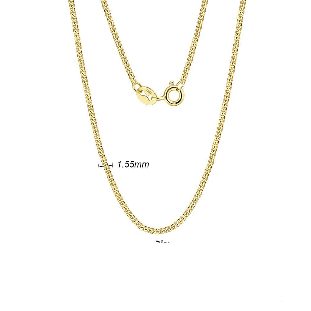 16 inches(40cm) / EC04-G-1.55 18K Soild Gold  1.55mm Diamond Cut Choker Necklace