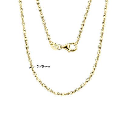 High Grade 18K Solid Gold Chains - 2,45mm Paperclip Link Chain 20 inches(50cm) / G-2.45 by Pearde Design