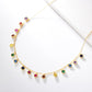 16inches / EQN27 Multi-Colors Cubic Zirconia Chocker  - 925 Sterling Silver Chain Necklace