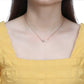 18inches / Gold 925 Sterling Silver  Heart Necklace - Rose Gold Plated  Jewellery