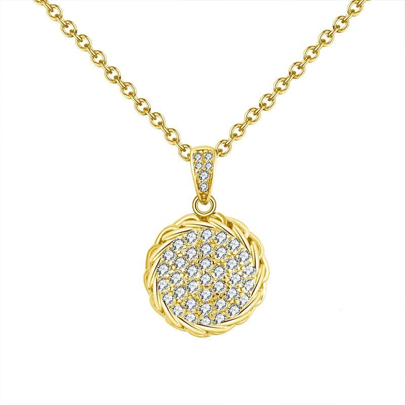 18inches / Gold CZ Diamond Necklace  - 14K Gold Plated - 925 silver pendent