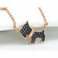 18inches / Gold Dog Necklace - 925 Sterling Silver Rose Gold Plated Jewellery