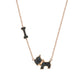 18inches / Gold Dog Necklace - 925 Sterling Silver Rose Gold Plated Jewellery