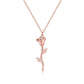 18inches / rose gold 925 Sterling Silver Rose Gold Flower Necklace