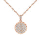 18inches / Rose Gold CZ Diamond Necklace  - 14K Gold Plated - 925 silver pendent