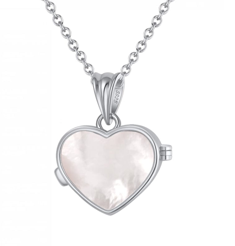 18inches / SEQN25-P Rose Gold Plated Heart Pendants -  925 Sterling Silver Necklaces
