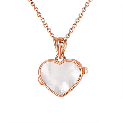 18inches / SEQN25-R Rose Gold Plated Heart Pendants -  925 Sterling Silver Necklaces
