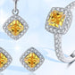 18inches / Silver Cubic Zircon Pendants Necklace - 925 Sterling Silver Yellow Jewelry