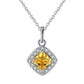 18inches / Silver Cubic Zircon Pendants Necklace - 925 Sterling Silver Yellow Jewelry