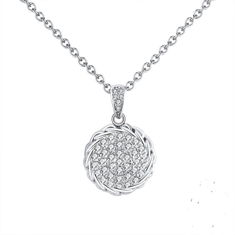 18inches / Silver CZ Diamond Necklace  - 14K Gold Plated - 925 silver pendent