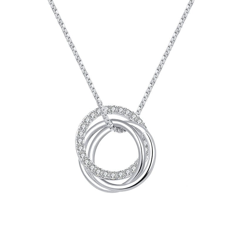 18inches / Silver New Designs Circle Pendant Necklace.