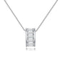 18inches / SSN178-P 14K gold cubic zirconia round pendant necklace