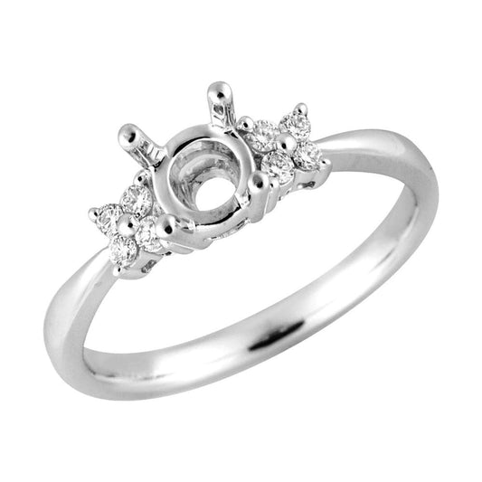 18K 750 White Gold Customized Real Diamond Ring Mount