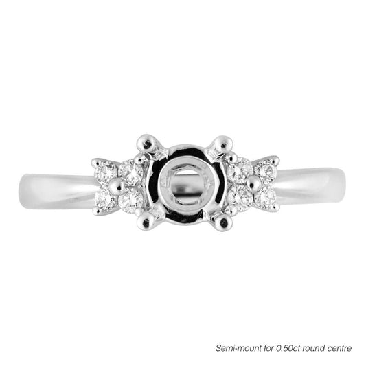 18K White Gold - Real Diamond Ring