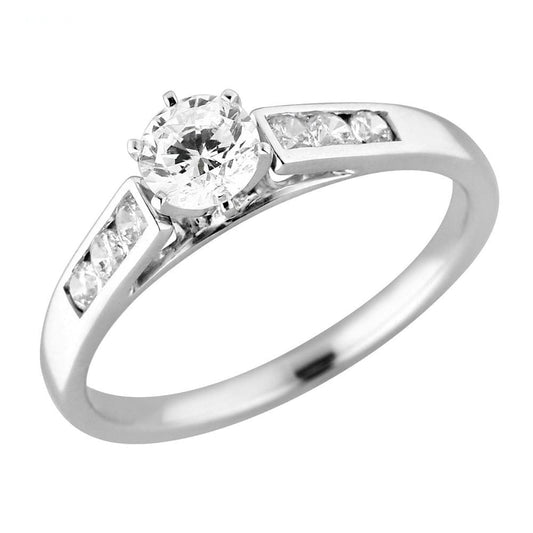 18K 750 White Gold Diamond Engagement Mounting Ring For Women