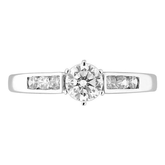 18K White Gold - Diamond Engagement Mounting Ring For Women