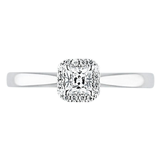 750 White Gold - 18K Diamond Halo Mounting Ring