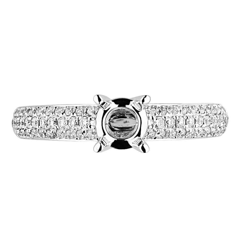 18K 750 White Gold Genuine Diamond Mounting Ring