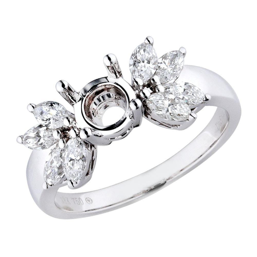 18K Diamond Women Engagement Semi-Mount Ring