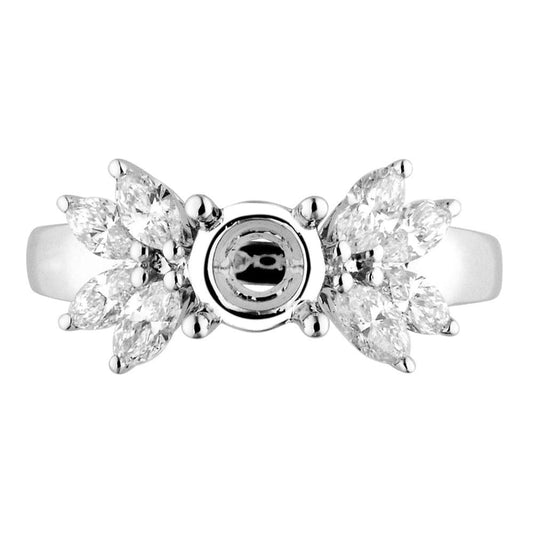 18K Diamond Women Engagement Semi-Mount Ring