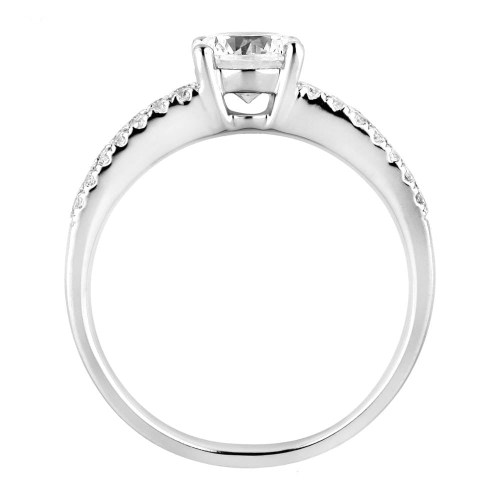 18K Gold Natural Diamond Engagement Ring Mount For Girlfriend