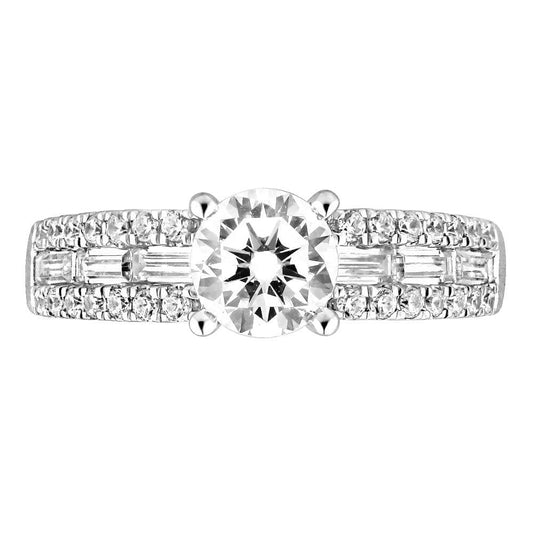18K Gold Natural Diamond Engagement Ring For Girlfriend