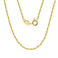 18K Gold Necklace -1.5mm Twisted Link Chain Diamond Cut Choker
