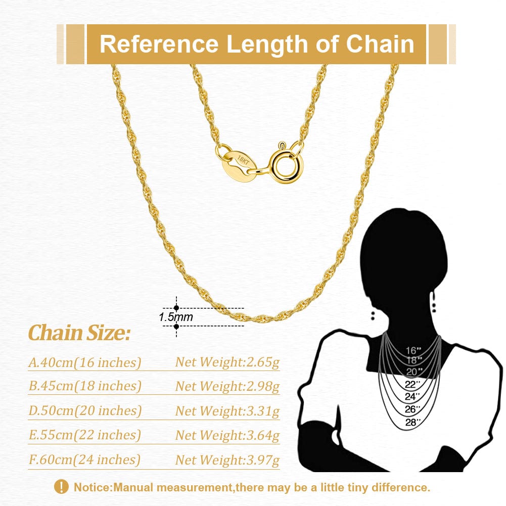 18K Gold Necklace -1.5mm Twisted Link Chain Diamond Cut Choker