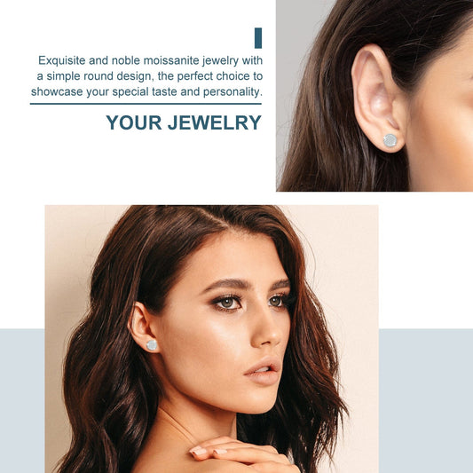 18K Gold Plated Iced Out Stud Earrings - VVS Moissanite Diamond