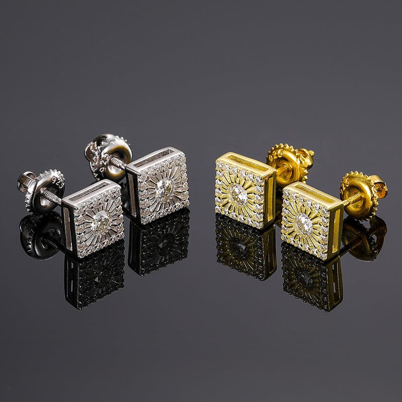 moissanite stud earring gold