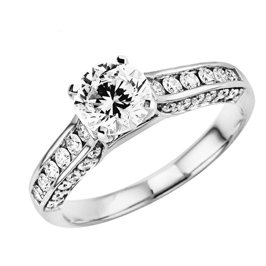 18K Gold Real Diamond Engagement mounting Ring For Girl