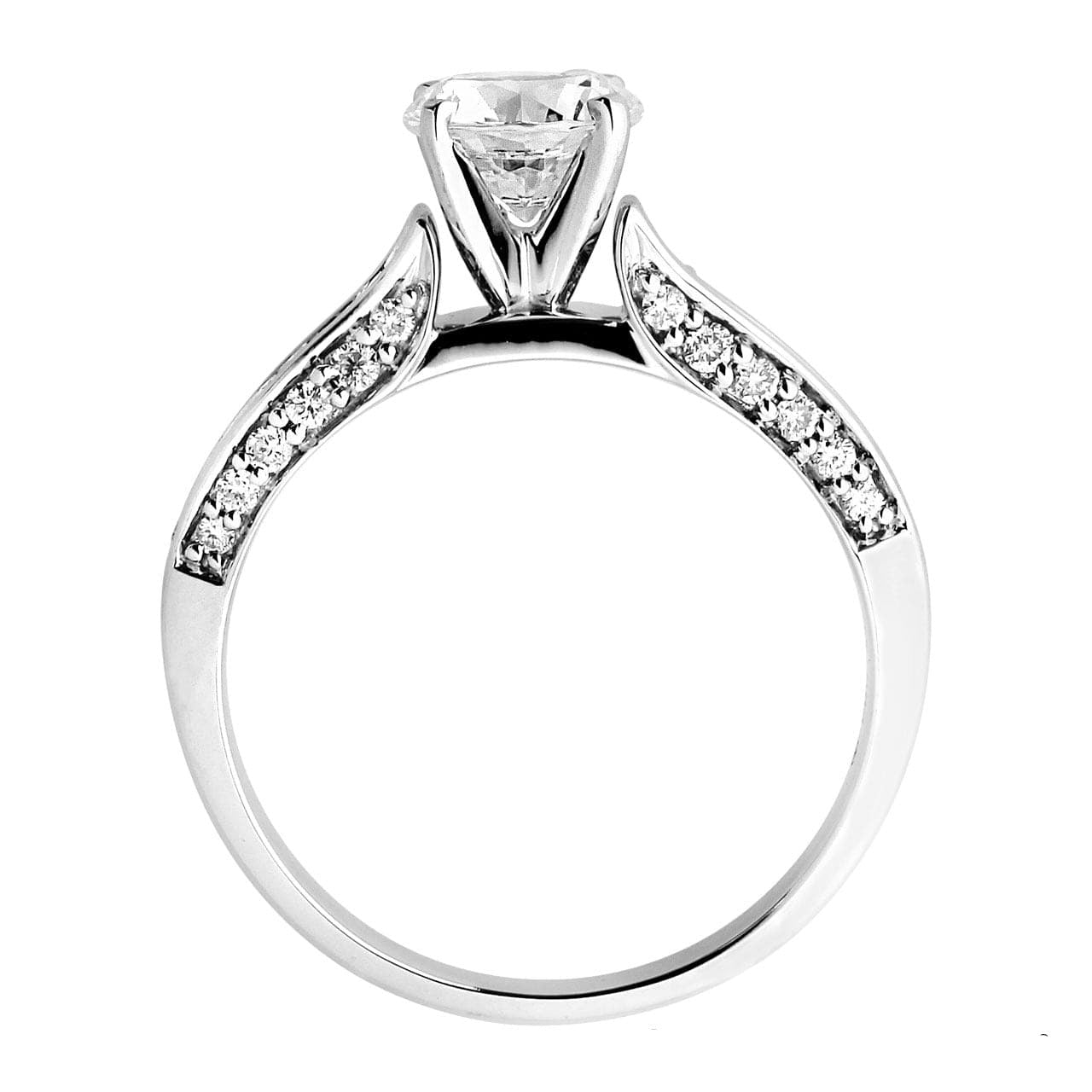 18K Gold Real Diamond Engagement mounting Ring For Girl