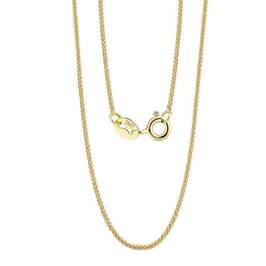 18K Pure Gold Necklace-  0.85mm Diamond Cu tChain