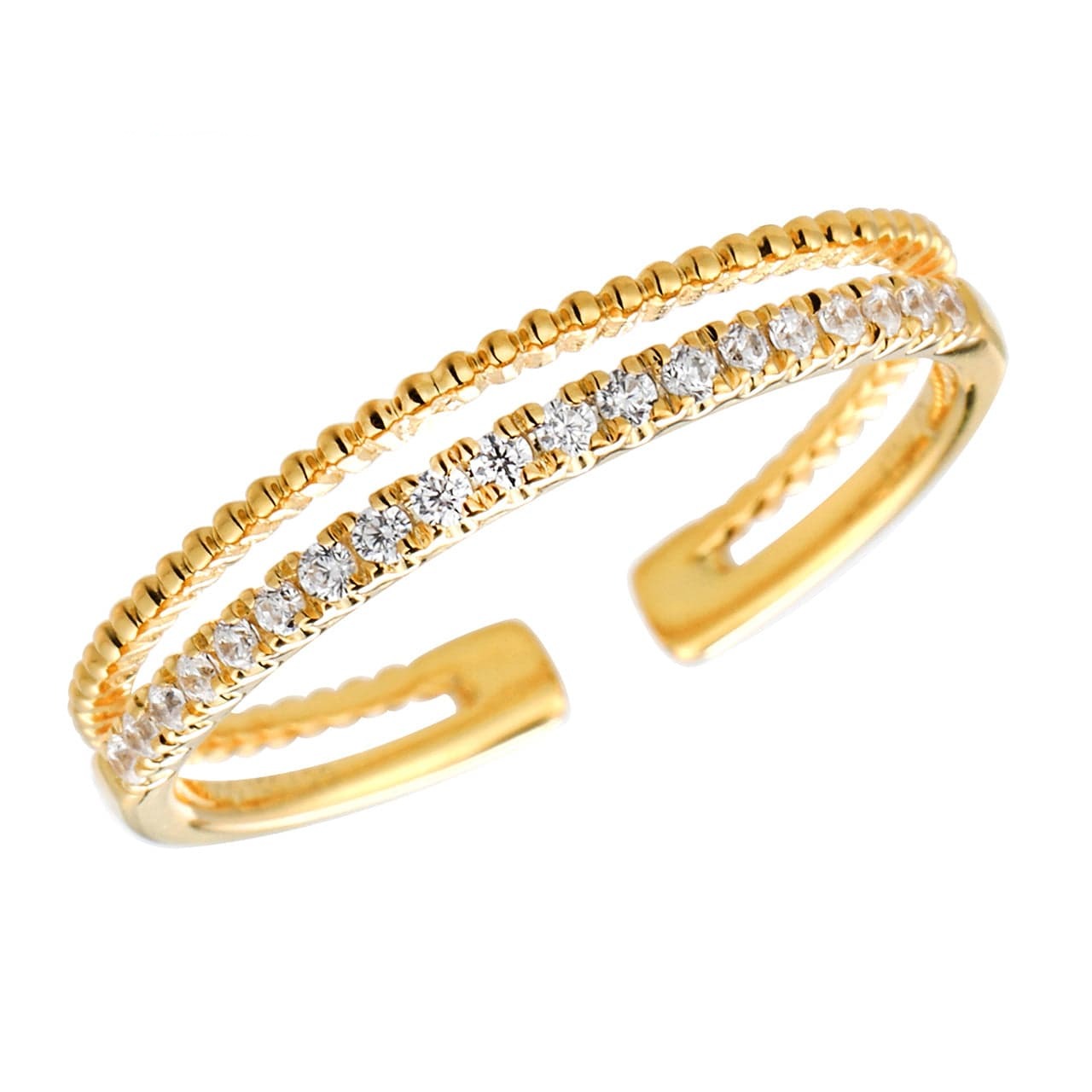 18K Real Solid Yellow gold Diamond Rings For Women