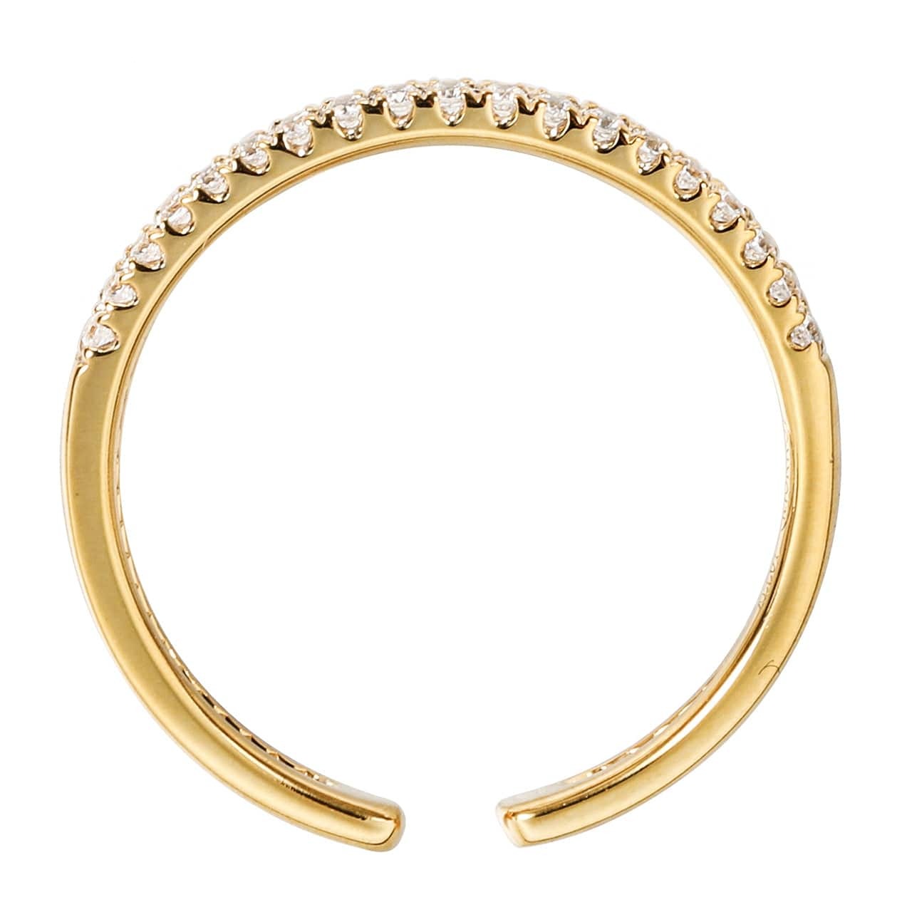 18K Real Solid Yellow gold Diamond Rings For Women