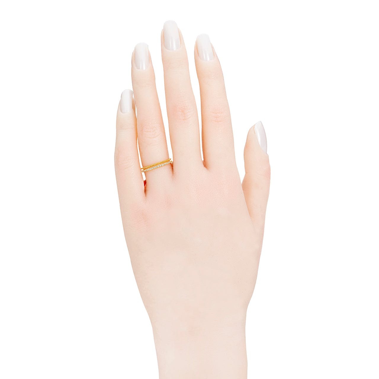 18K Real Solid Yellow gold Diamond Rings For Women