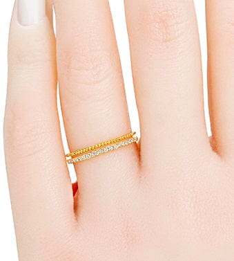 18K Real Solid Yellow gold Diamond Rings For Women