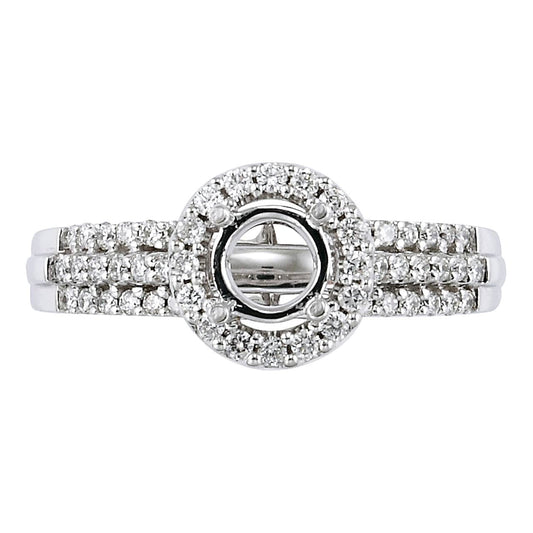 18K Real White Gold Genuine Diamond Ring For Lady