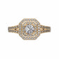 18K Rose Gold Wedding Double Halo Diamond Ring Mount for women