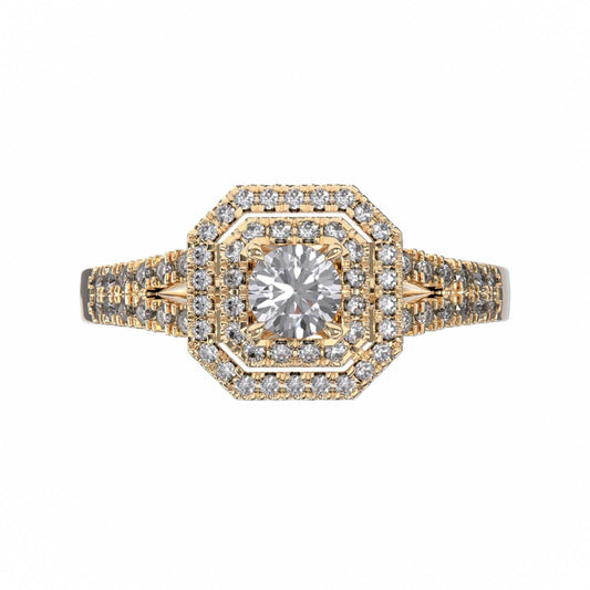 18K roségouden trouwring met dubbele diamant voor dames
