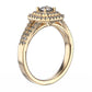 18K Rose Gold Wedding Double Halo Diamond Ring Mount for women