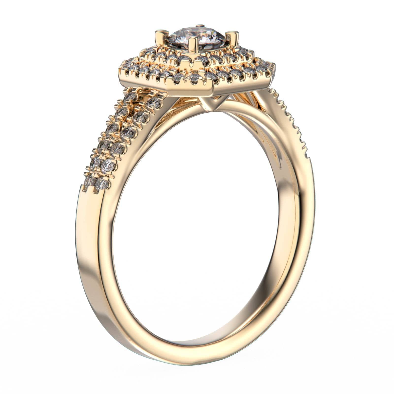 18K Rose Gold Wedding Double Halo Diamond Ring Mount for women