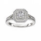 18K Rose Gold Wedding Double Halo Diamond Ring Mount for women