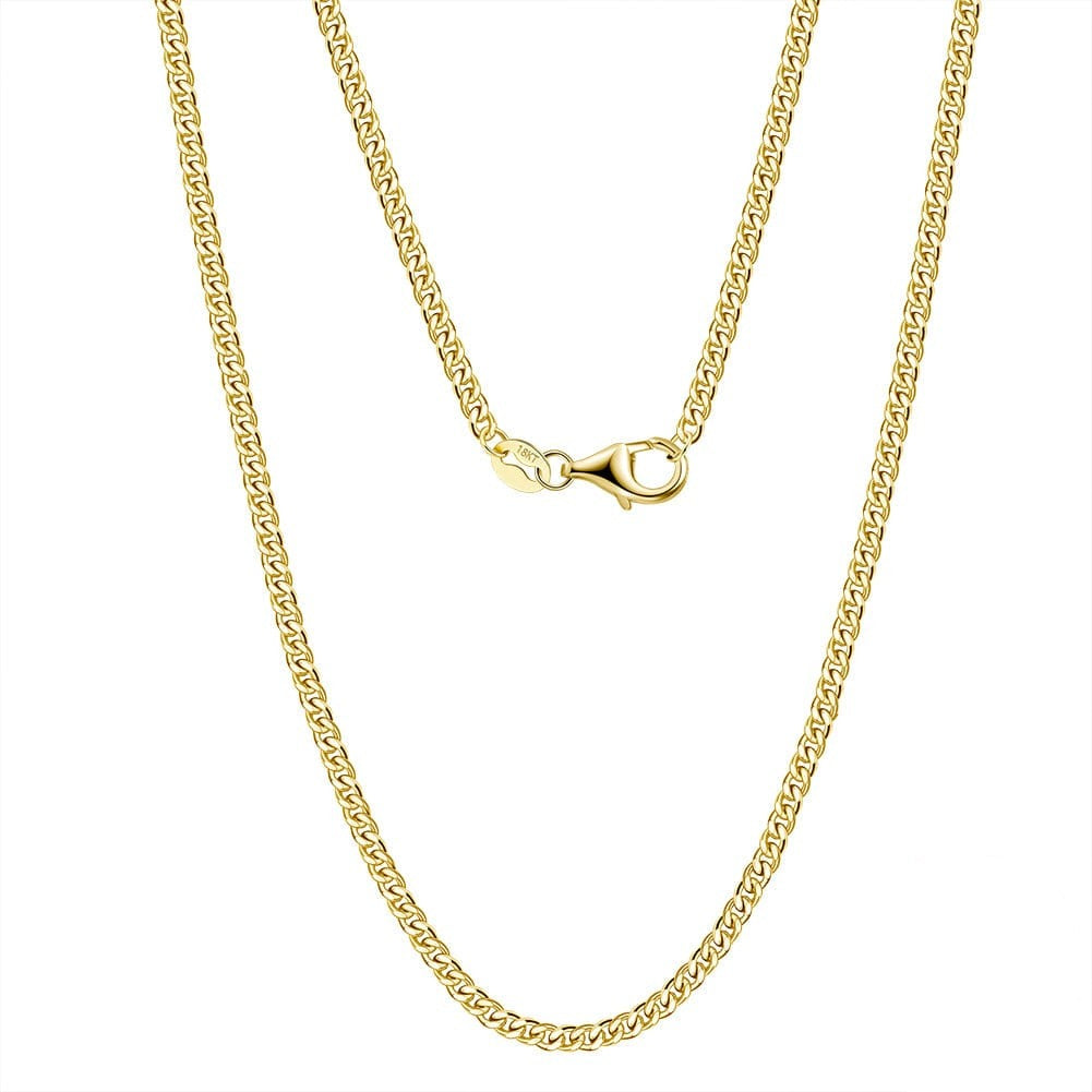 18K Soild Gold - 2.2mm Diamond Cut  Choker Necklace f