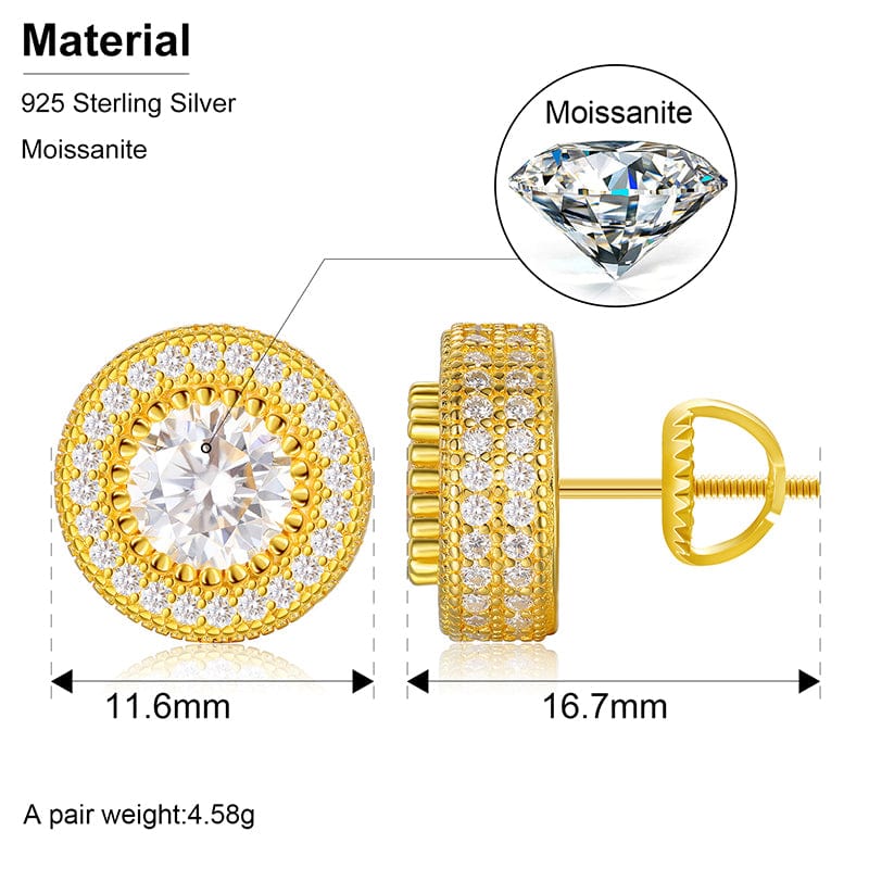 moissanite stud earrings gold