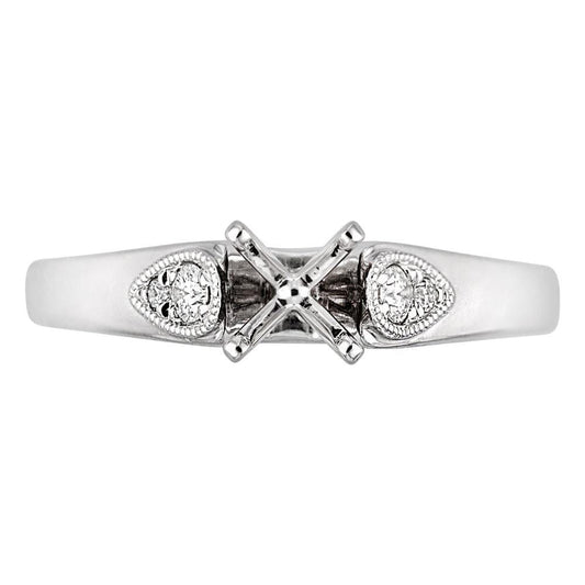 18K witgouden ring met 3-stenen en diamant