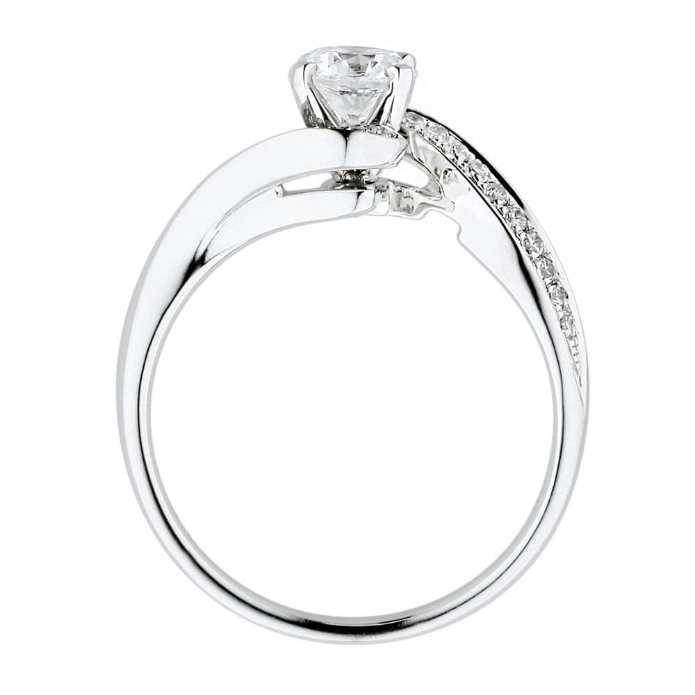 18K White Gold Diamond Contour semi mount Ring